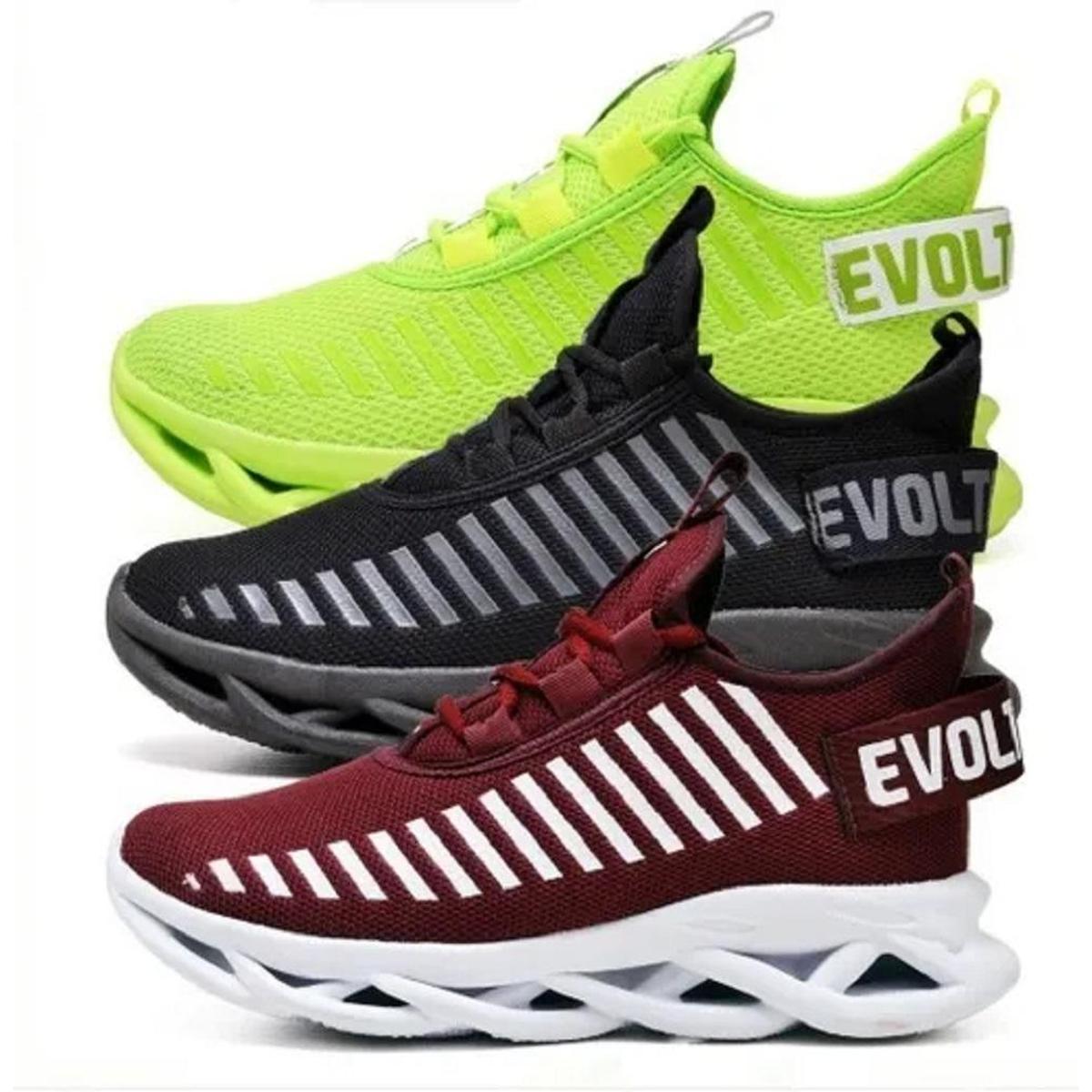 Kit com 3 Tênis Masculino Evoltenn Sola Trança Verde Preto - Bordô |  Netshoes