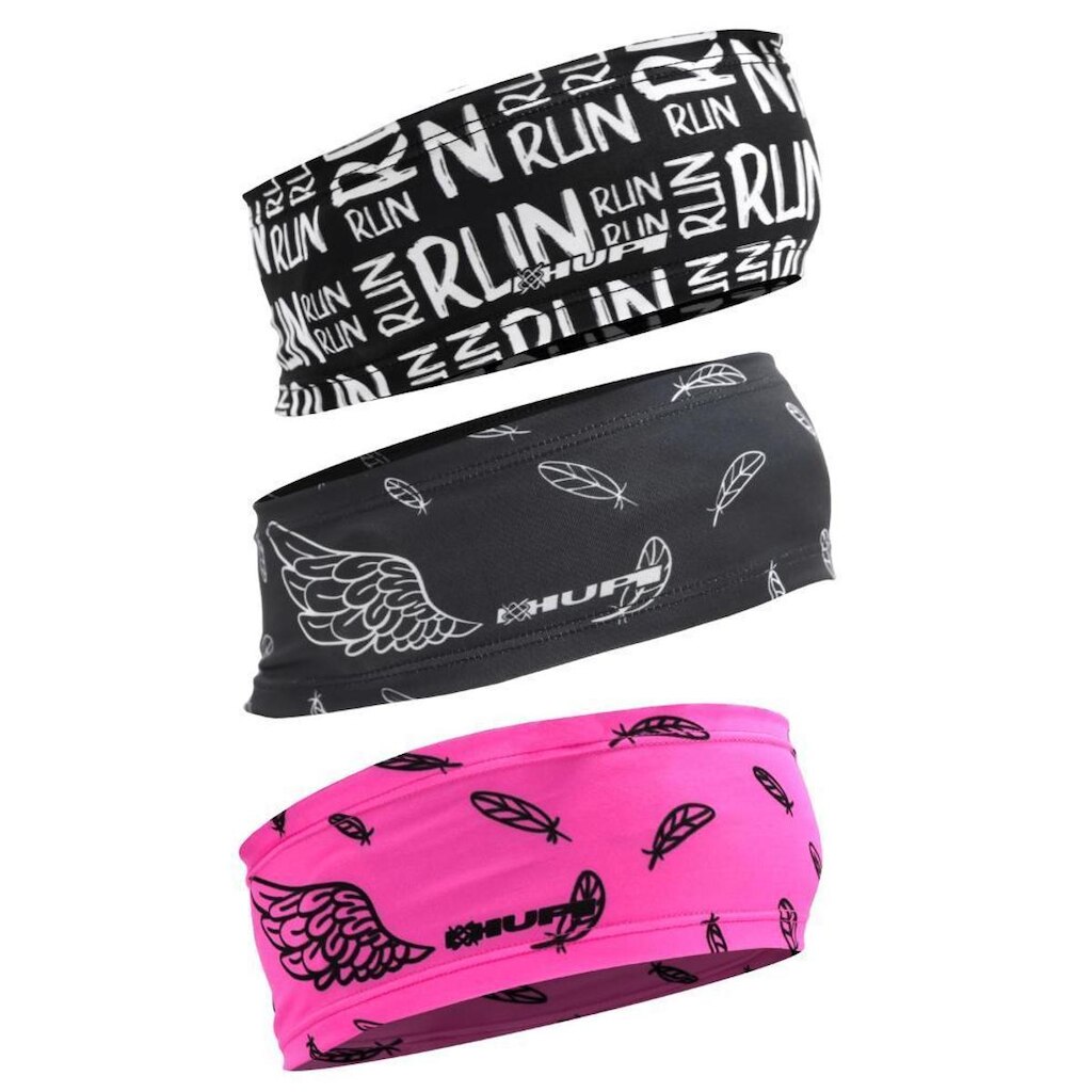 Kit com 3 Testeira Headband Faixa de Cabeça Hupi Run Asas