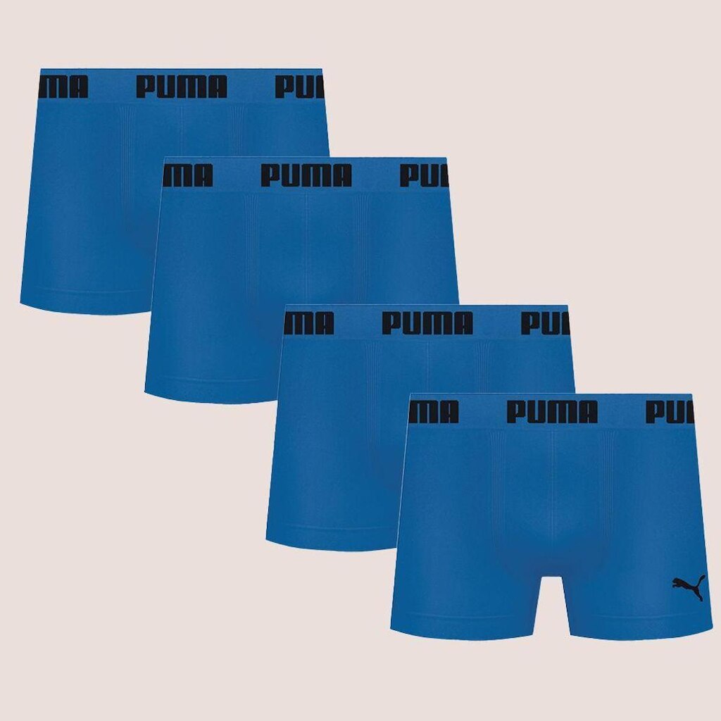 Kit Com 4 Cuecas Boxer Box Sem Costura Masculina Adulta Microfibra Puma