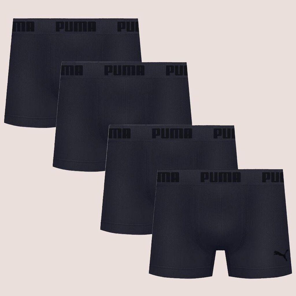 Kit Com 4 Cuecas Boxer Box Sem Costura Masculina Adulta Microfibra Puma