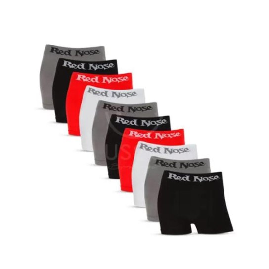 Kit com 4 Cuecas Boxer Poliéster Elastano Red Nose - Sortido Menor preço em Kit com 4 Cuecas Boxer Poliéster Elastano Red Nose - Sortido