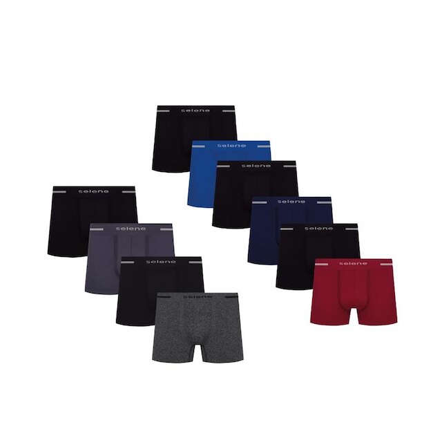 Kit Com 4 Cuecas Boxer Selene Box Microfibra Masculina