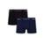 Kit Com 4 Cuecas Boxer Selene Box Microfibra Masculina - Preto+Marinho