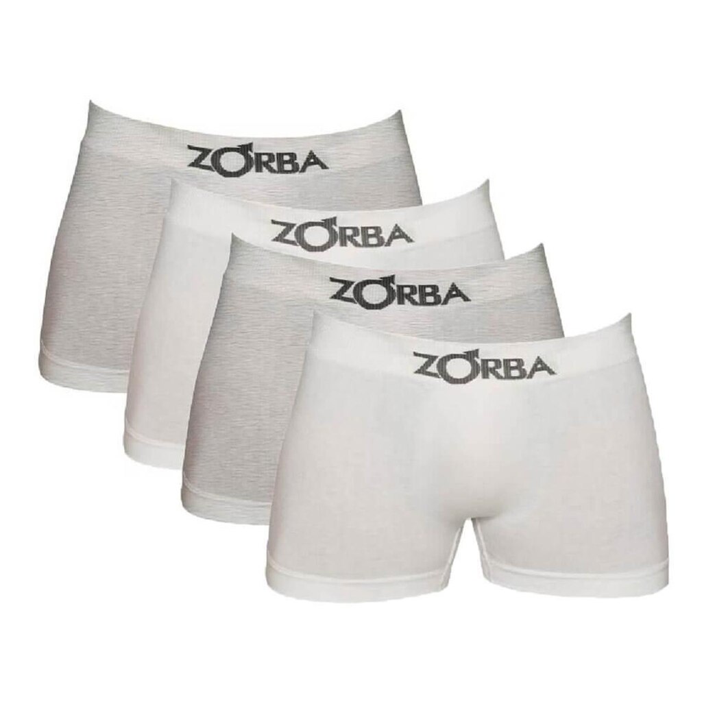 Kit com 4 Cuecas Boxer Zorba 781 Branco/Mescla