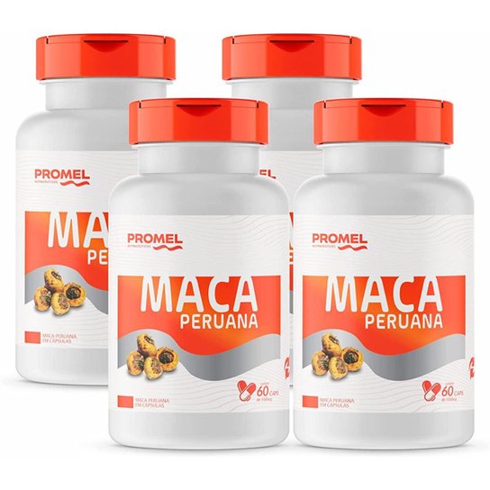 Kit Com 4 Maca Peruana Promel 60 Capsulas de 500mg - Branco | Netshoes