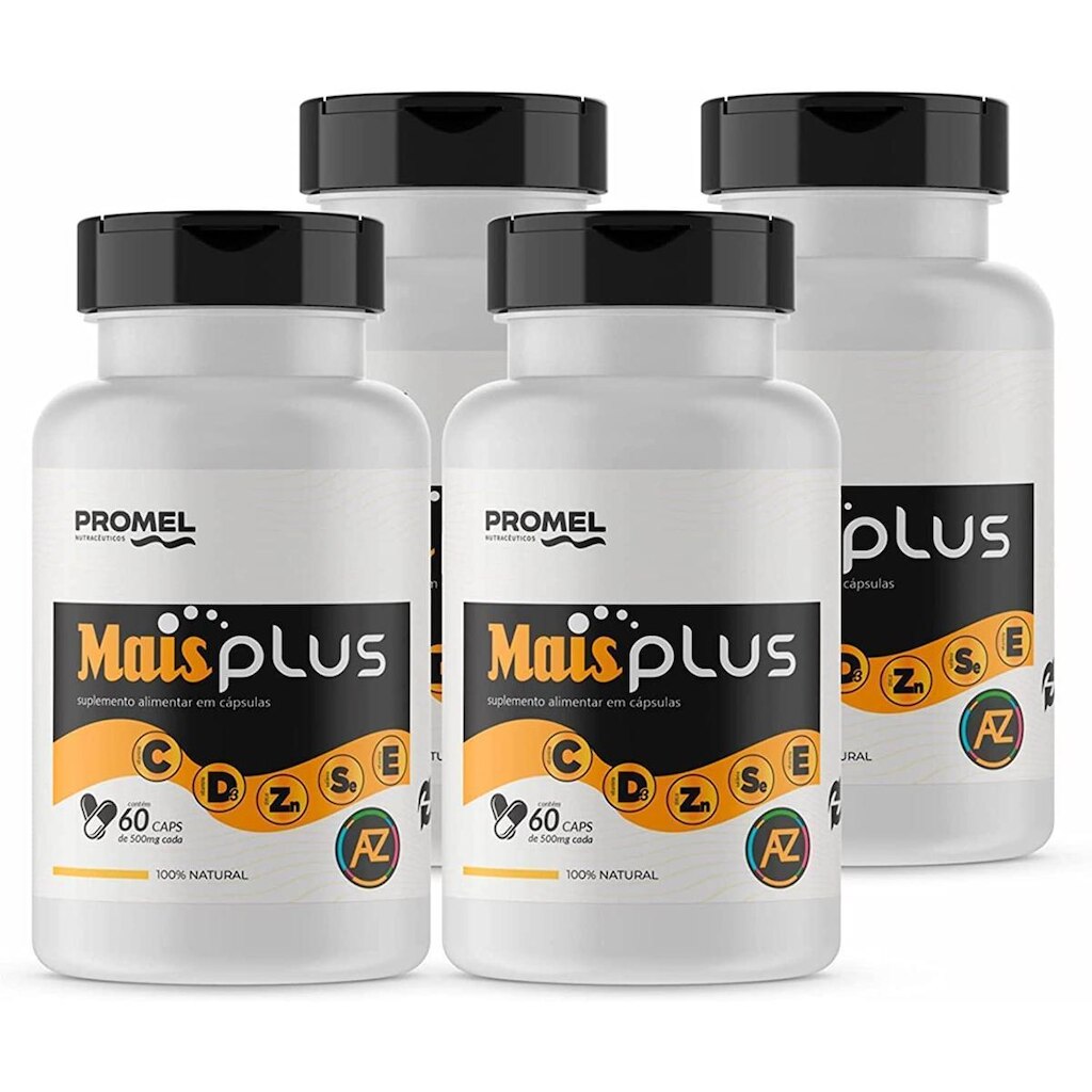 Kit Com 4 Mais Plus A a Z 60 Capsulas de de 500mg Promel