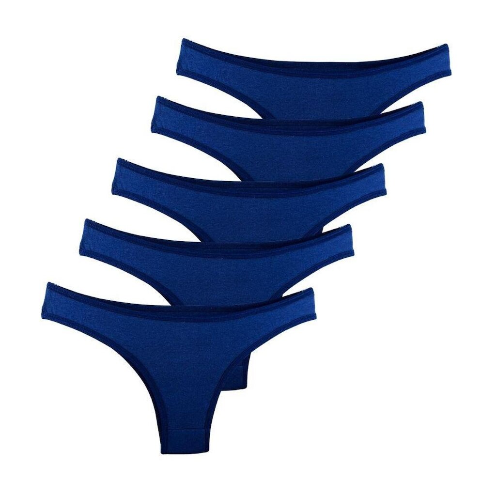 Kit com 5 Calcinhas Tanga Try Basics Confortável Cotton Algodão Premium