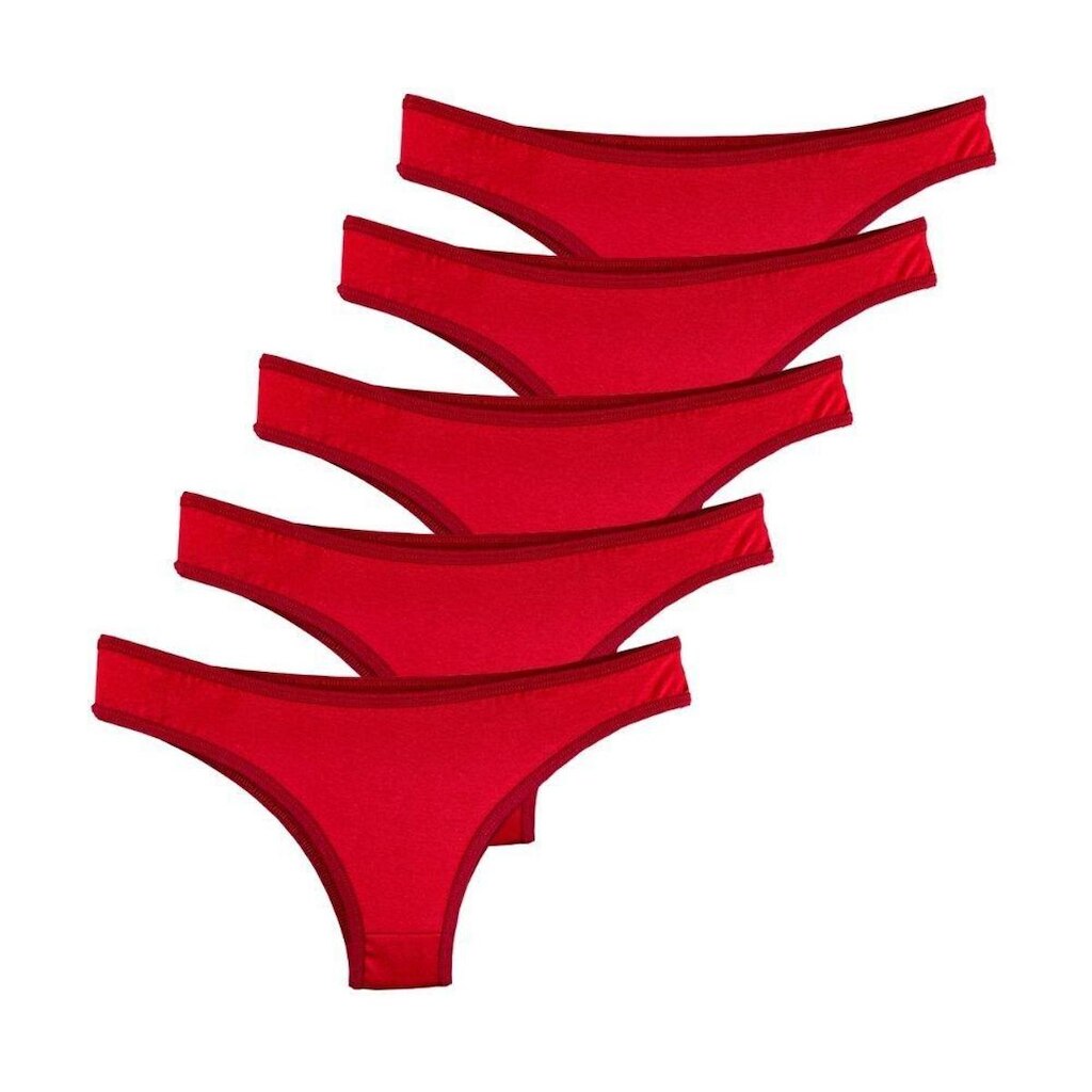 Kit com 5 Calcinhas Tanga Try Basics Confortável Cotton Algodão Premium