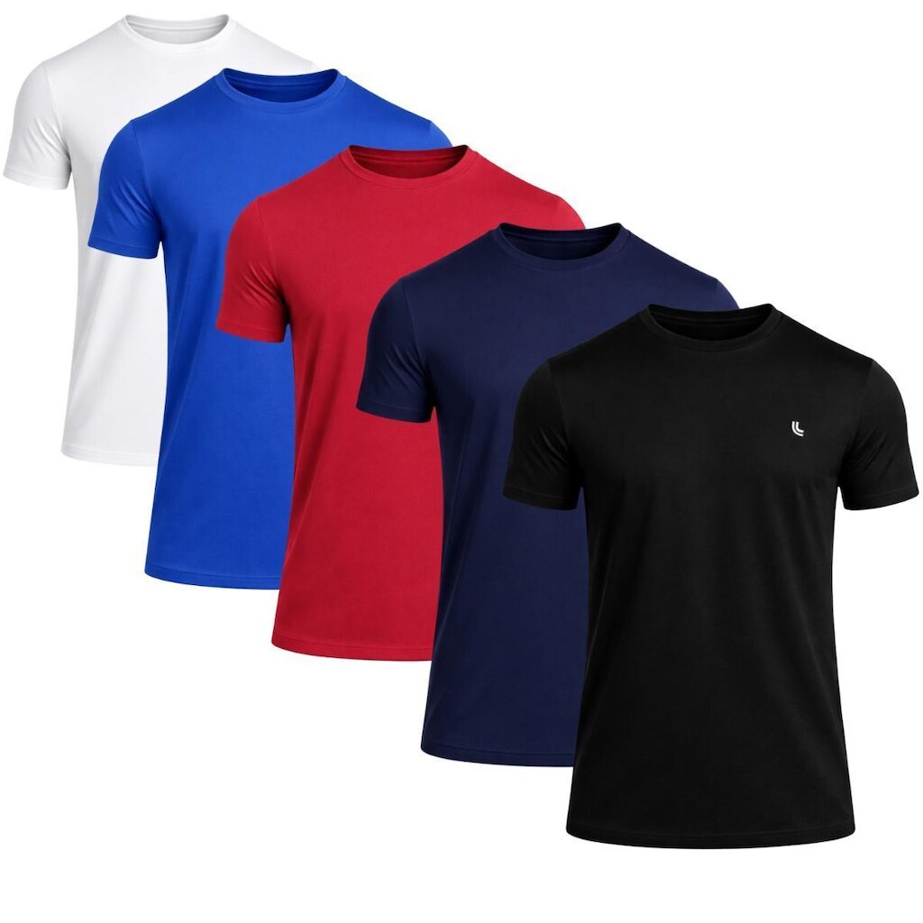 Kit com 5 Camisetas Lupo Motion Respirável Masculino