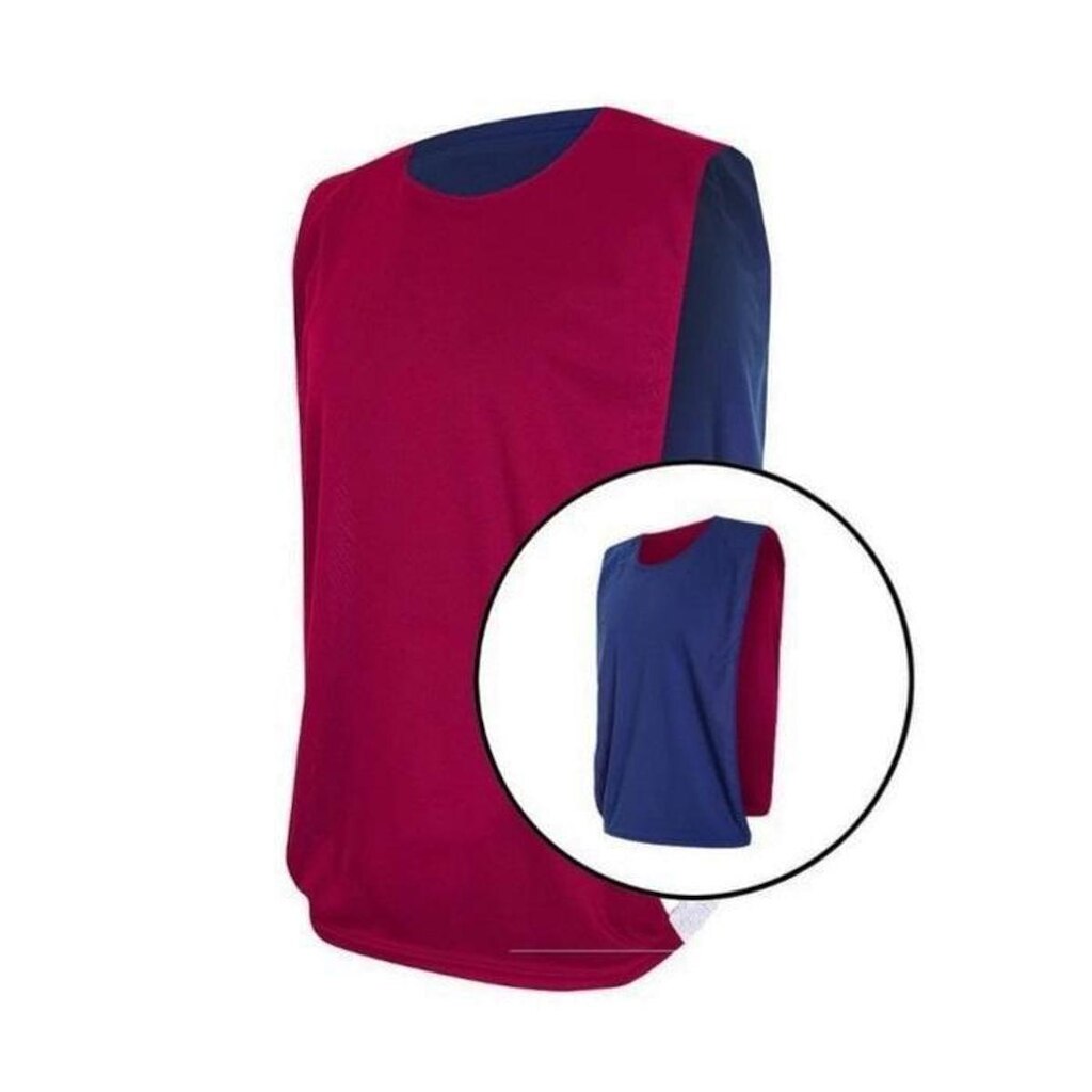 Kit com 5 Coletes Dupla Face TRB Vermelho e Azul Marinho