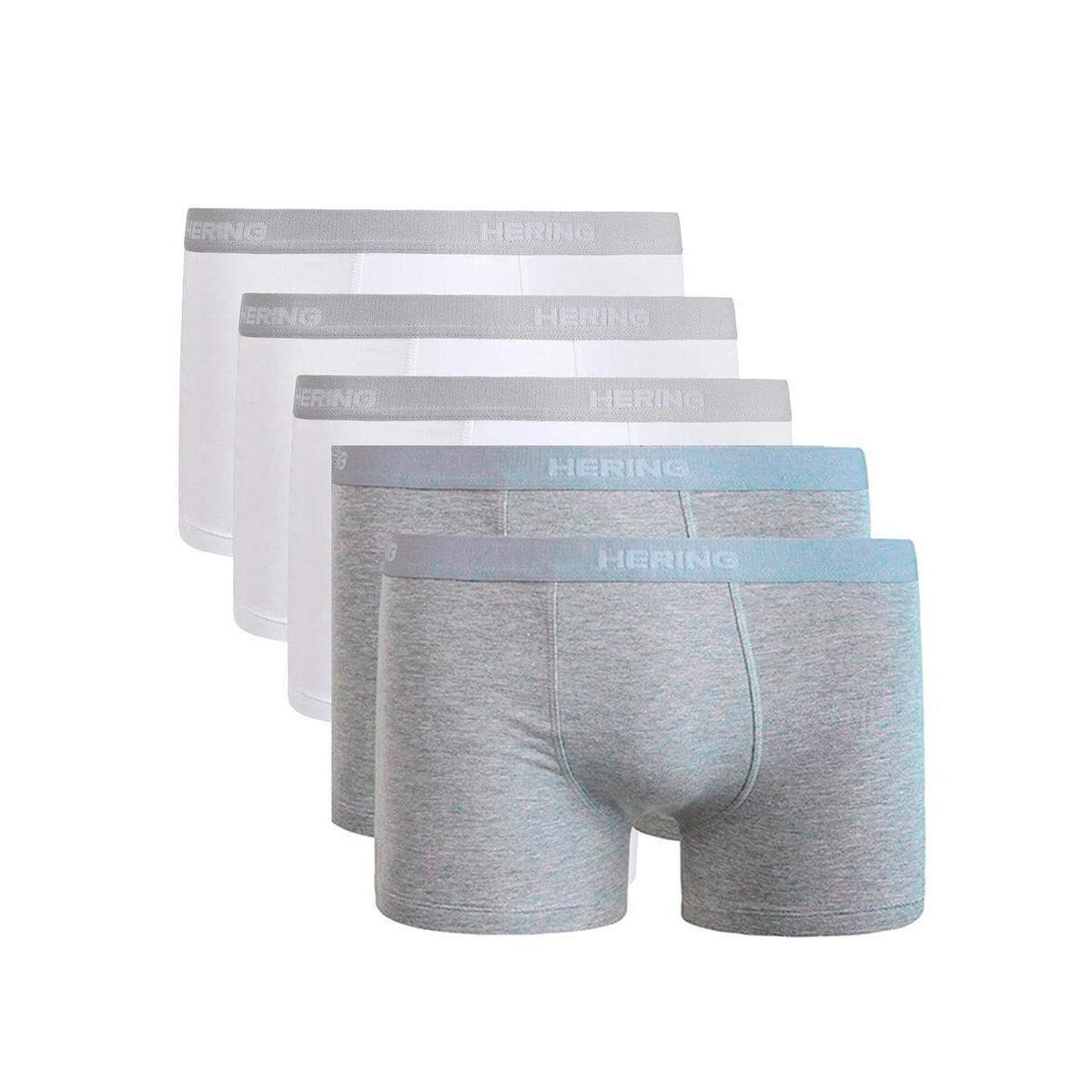 Kit com 5 Cuecas Boxer Hering 77qu Cinza Menor preço em Kit com 5 Cuecas Boxer Hering 77qu Cinza