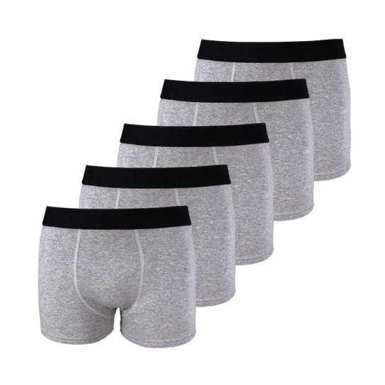Kit com 5 Cuecas Boxer Try Basics Cotton Algodão Masculina - Cinza Menor preço em Kit com 5 Cuecas Boxer Try Basics Cotton Algodão Masculina - Cinza