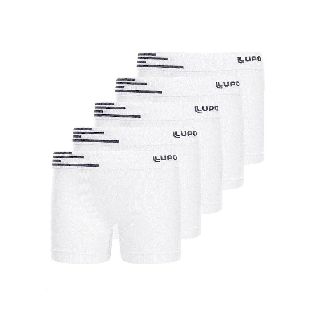 Kit com 5 Cuecas Infantil Boxer Lupinho 132-002 Branco