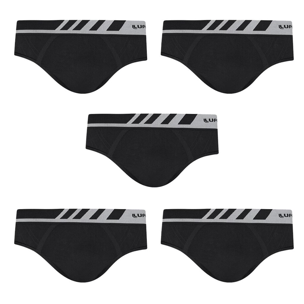 Kit Com 5 Cuecas Lupo Slip  Masculino