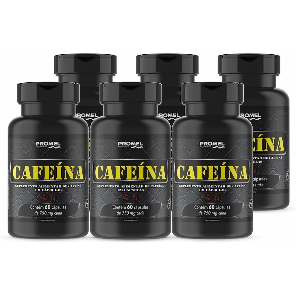 Kit Com 6 Cafeína 60 Capsulas de 500mg Promel