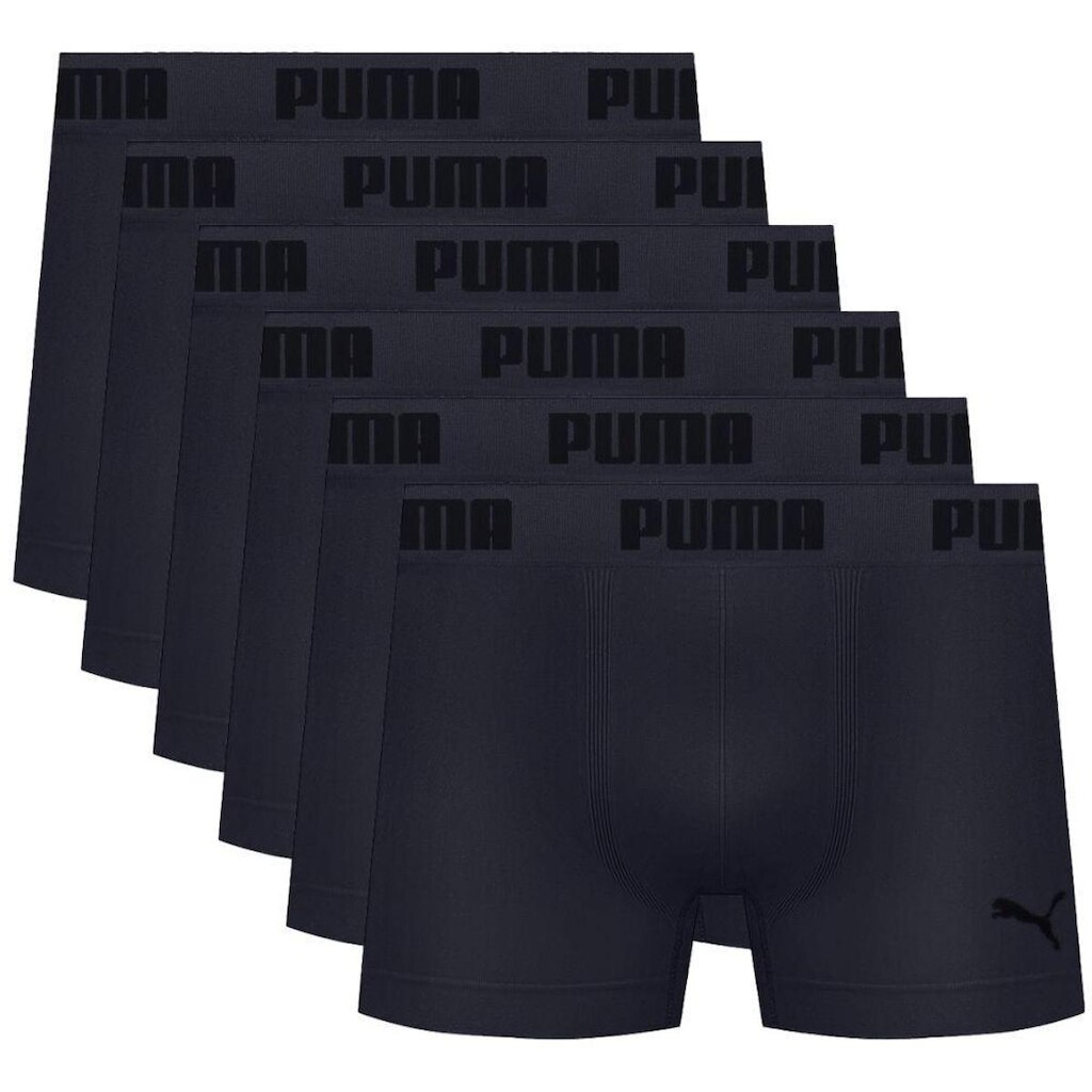 Kit Com 6 Cuecas Boxer Box Sem Costura Masculina Adulta Microfibra Puma