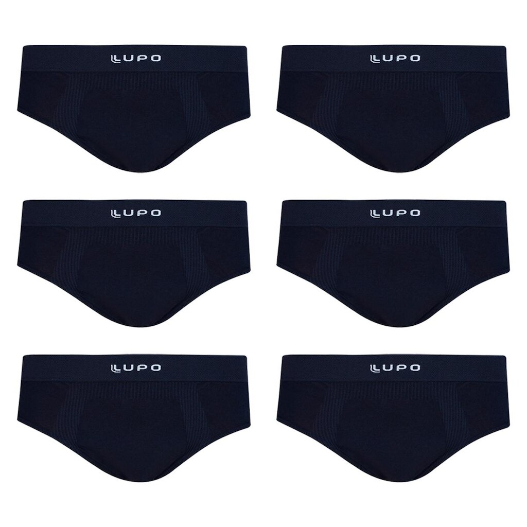 Kit Com 6 Cuecas Lupo Slip Micromodal 681-001