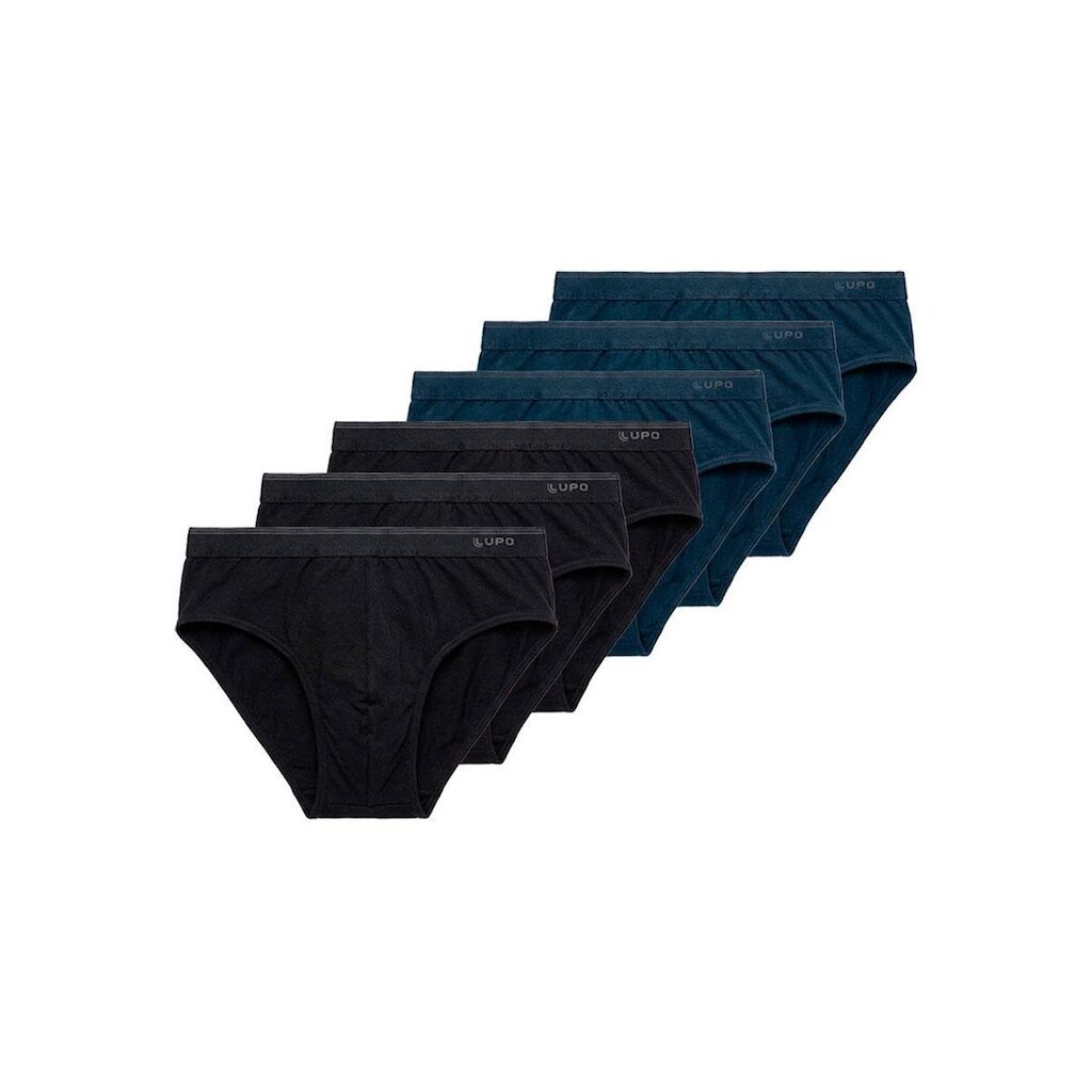 Kit com 6 Cuecas Slip Lupo 485-003