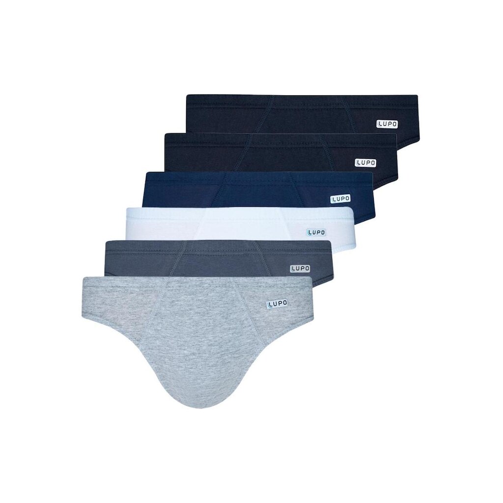 Kit com 6 Cuecas Slip Lupo 515-089 Cinza