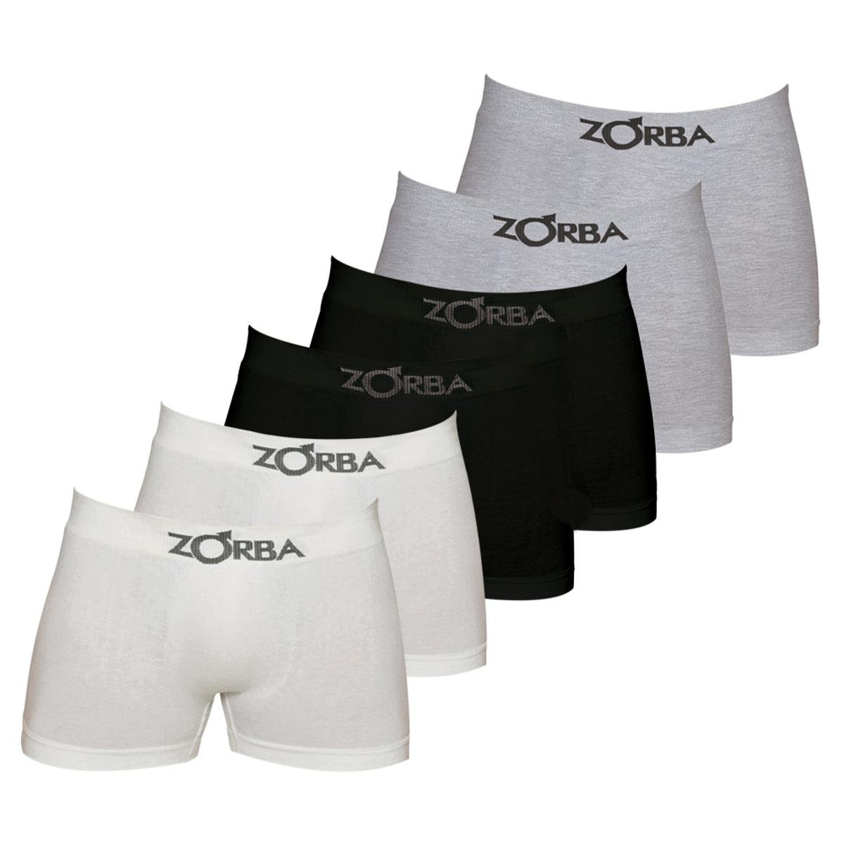 Kit Com 6 Cuecas Zorba Boxer Masculino Menor preço em Kit Com 6 Cuecas Zorba Boxer Masculino