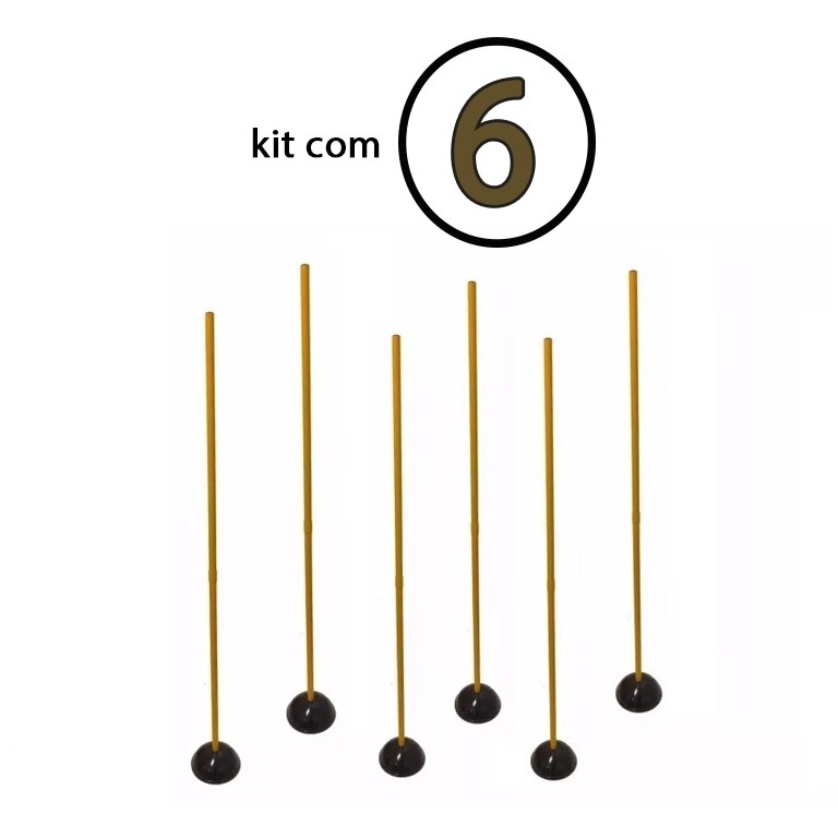 Kit Com 6 Estacas De Agilidade Com Base 1,60 Rythm
