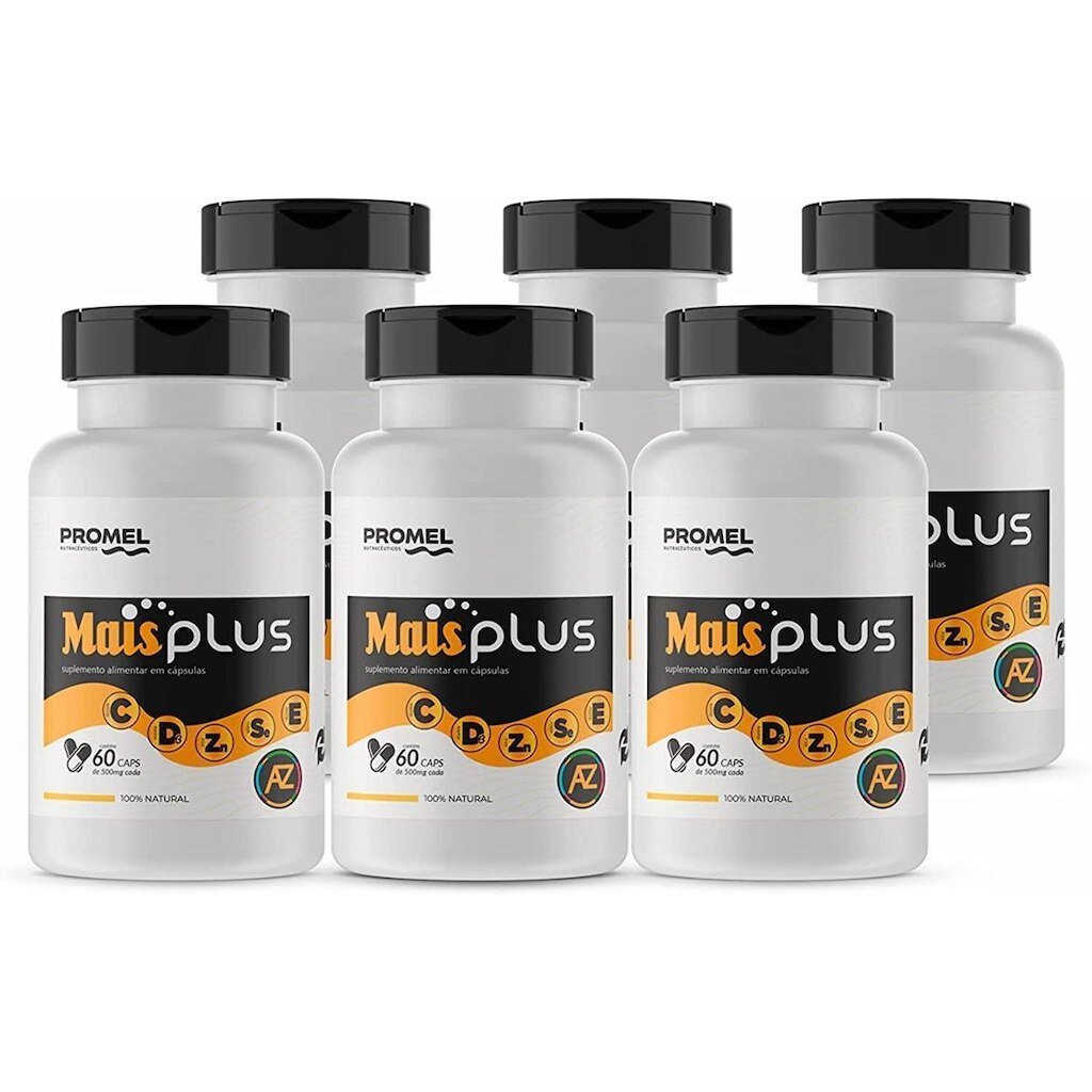 Kit Com 6 Mais Plus A a Z 60 Capsulas de de 500mg Promel