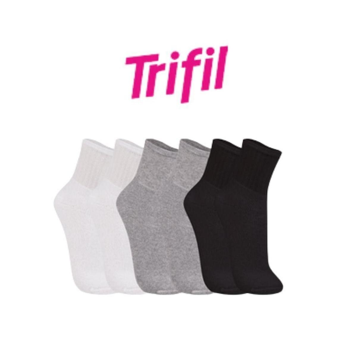 Kit Com 6 Pares Meia Unissex Trifil Algodão Cano Médio Menor preço em Kit Com 6 Pares Meia Unissex Trifil Algodão Cano Médio
