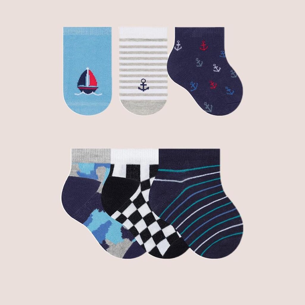 Kit Com 6 Pares Meias Kids Cano Baixo Lisas Selene