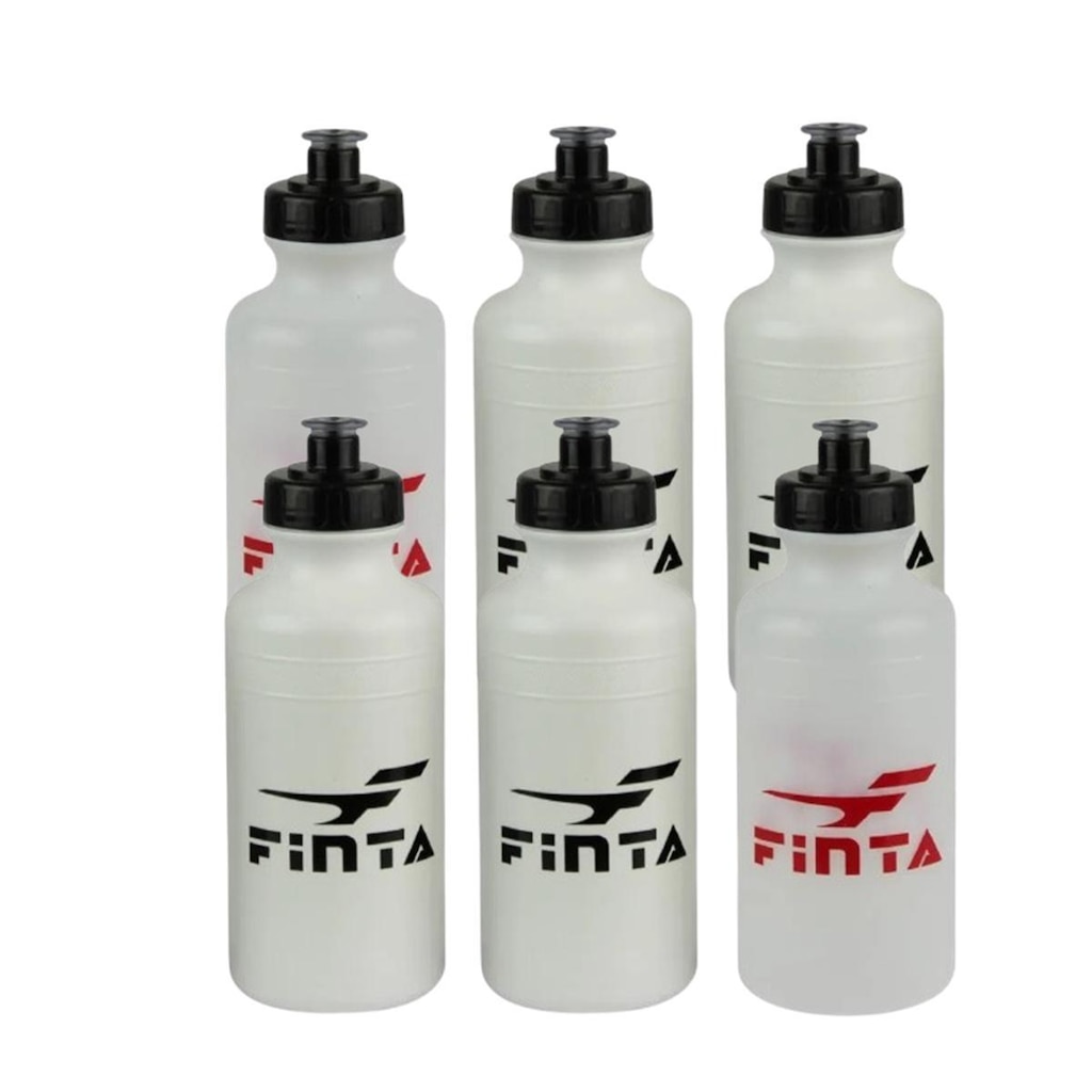 Kit com 6 Squeeze Plástica Finta 500ml Branco