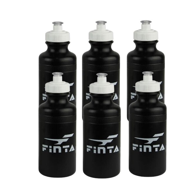 Kit com 6 Squeeze Plástica Finta 500ml Preto
