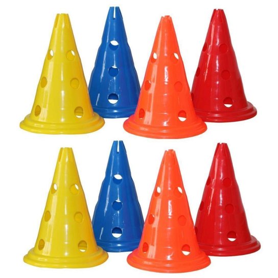Kit com 8 Cones Furados Cores Diversas - Azul Menor preço em Kit com 8 Cones Furados Cores Diversas - Azul