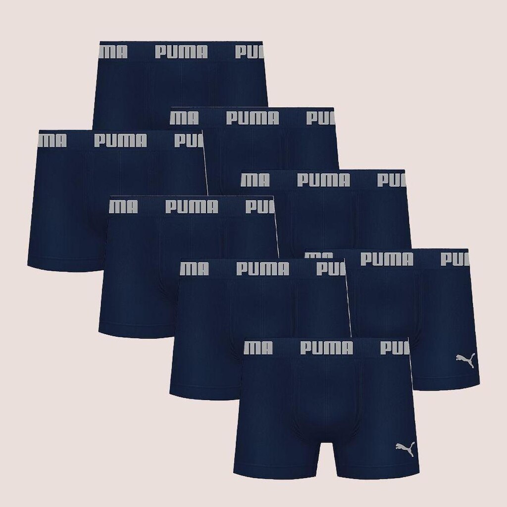 Kit Com 8 Cuecas Boxer Box Sem Costura Masculina Adulta Microfibra Puma