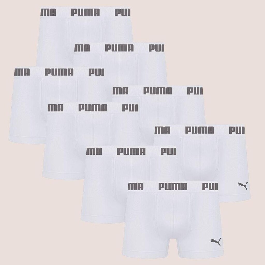 Kit Com 8 Cuecas Boxer Box Sem Costura Masculina Adulta Microfibra Puma