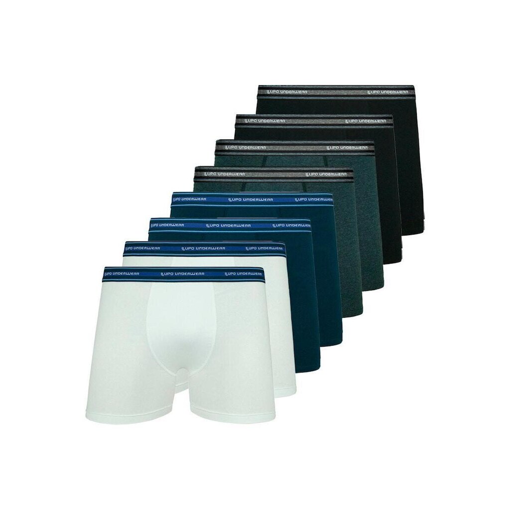 Kit com 8 Cuecas Boxer Lupo 523-088 Preto