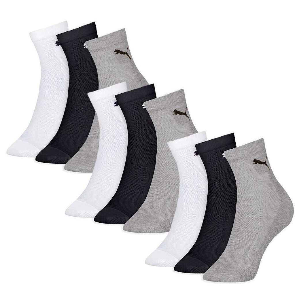 Kit Com 9 Pares Meias Cano Médio Algodão Puma Esporte Masculina