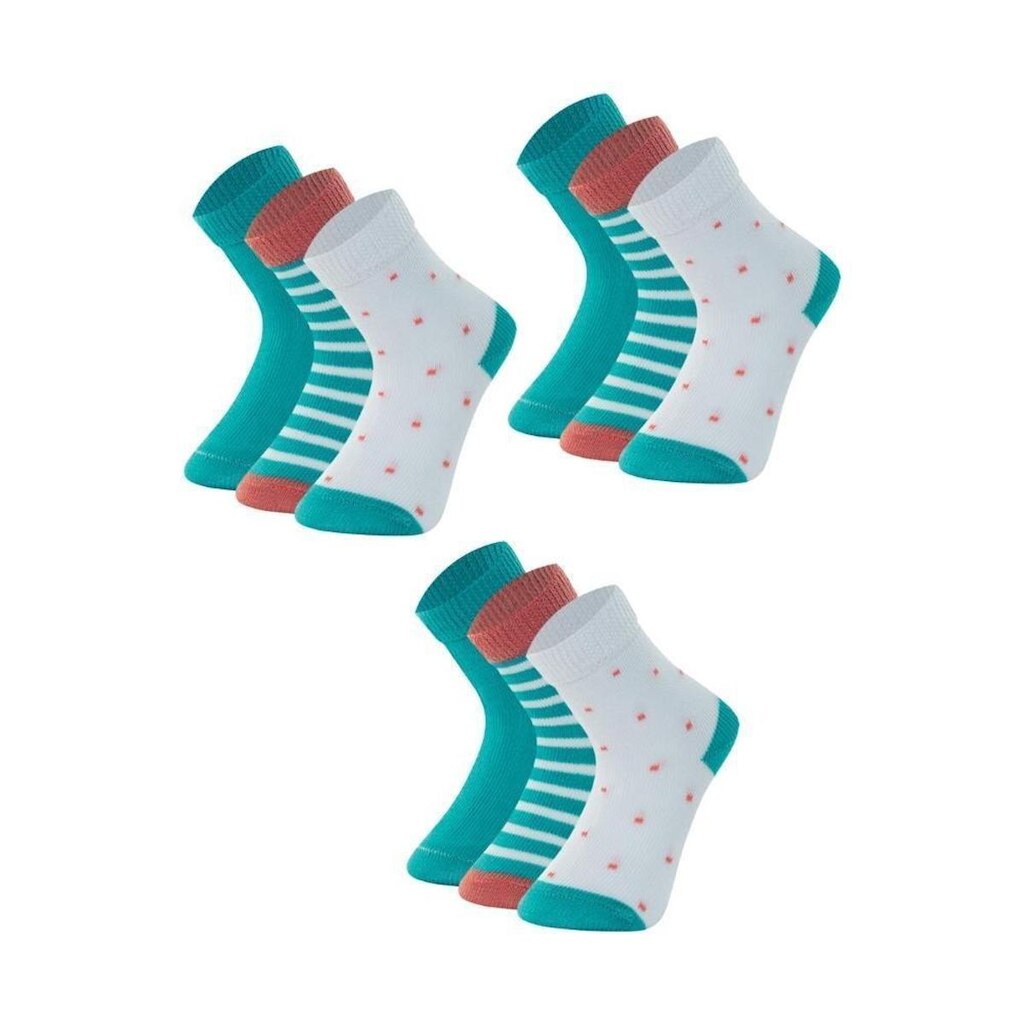 Kit Com 9 Pares Meias Infantil Bebe Mash De Algodão