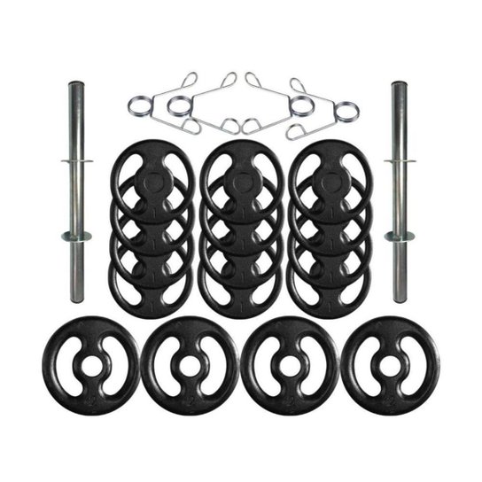 Kit com Barras de Halteres e Anilhas de Ferro - 22 Peças - Preto é ruim? Kit com Barras de Halteres e Anilhas de Ferro - 22 Peças - Preto é boa?