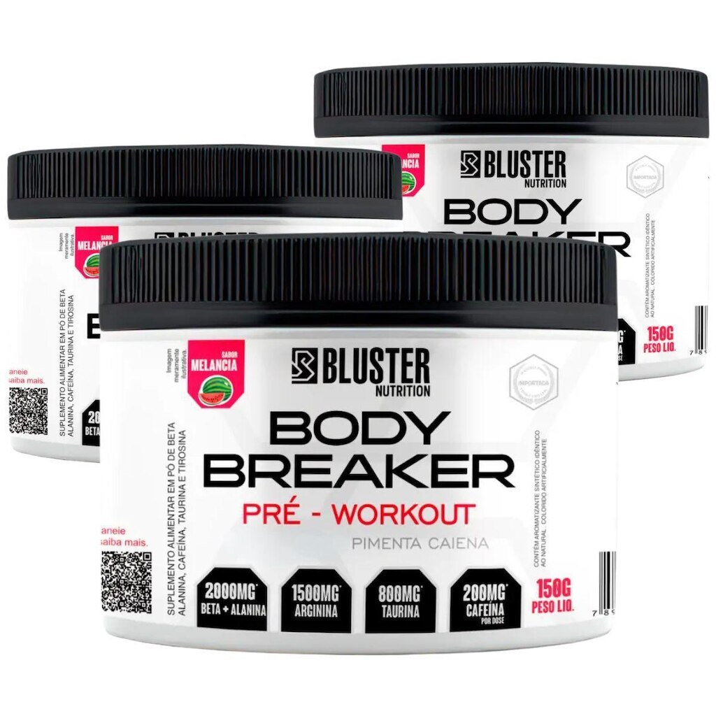 Kit Combo 3 Pré Treino Body Breaker 150g Bluster Nutrition