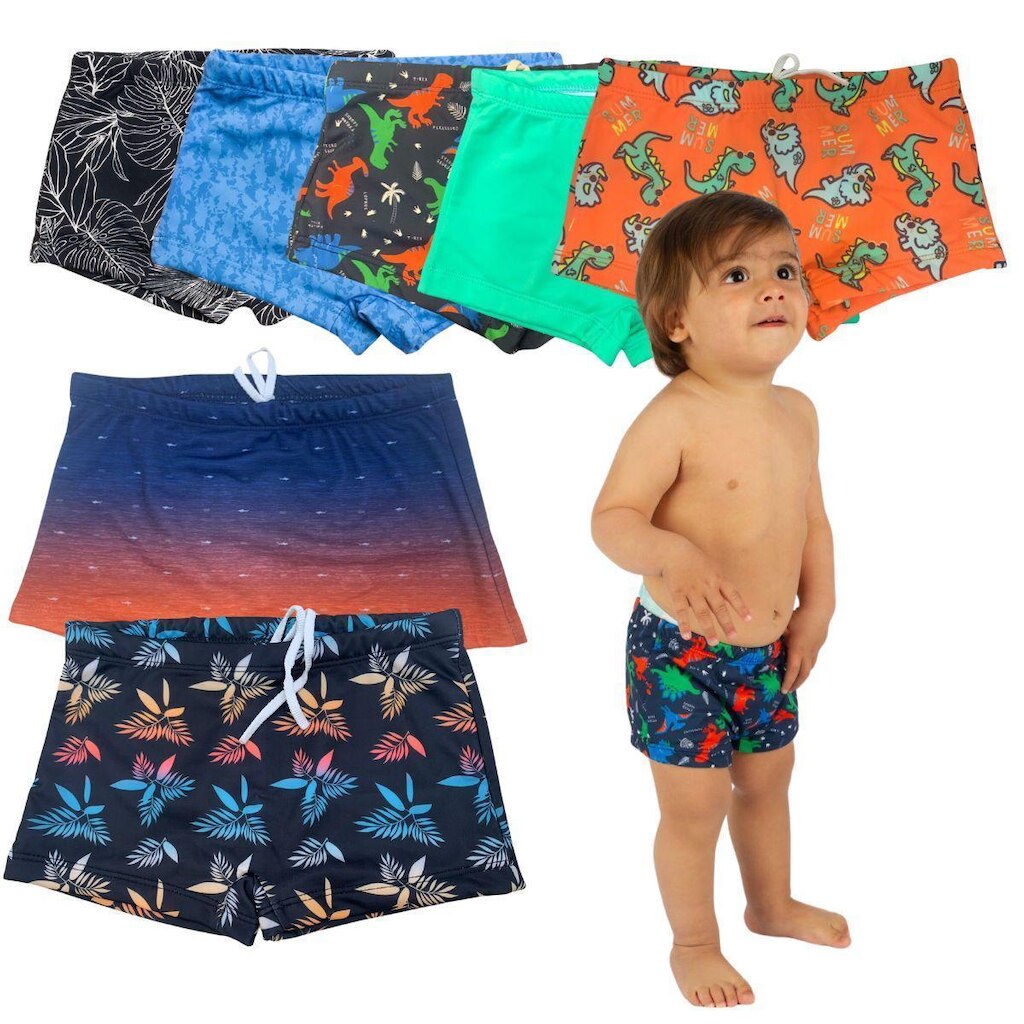 Kit Conjunto 3 Sungas Infantil Masculina Proteção Solar Uv50