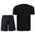 Kit Conjunto Academia Bermuda Short Tactel Camiseta Dry - Preto