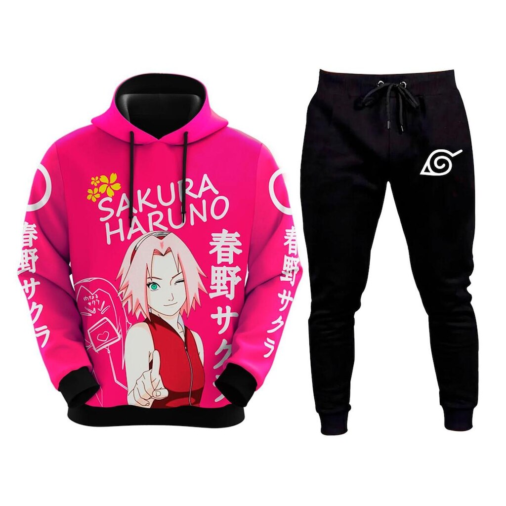 Kit Conjunto De Moletom Blusa E Calça Narutoo Anime Escolha Personagem