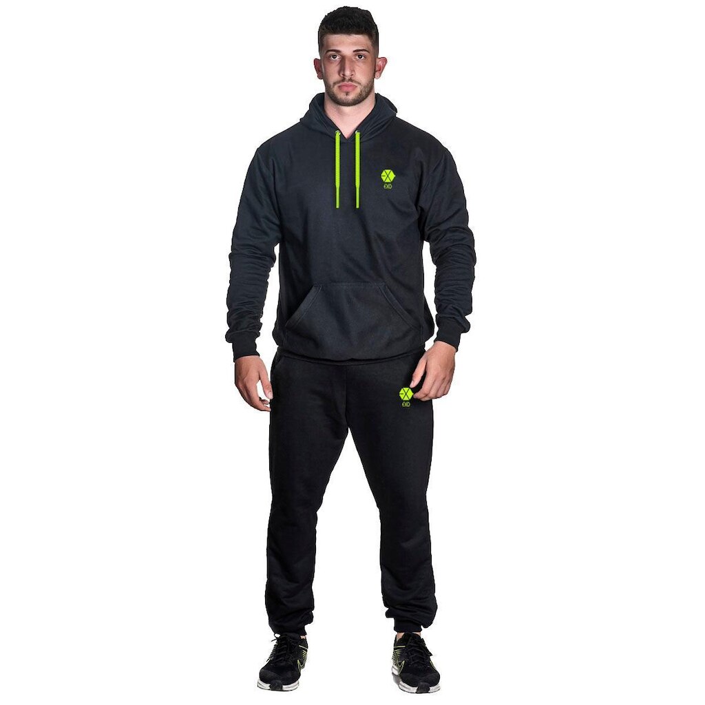 Kit Conjunto De Moletom Calça E Blusa De Frio Neon Liso Ou Estampado