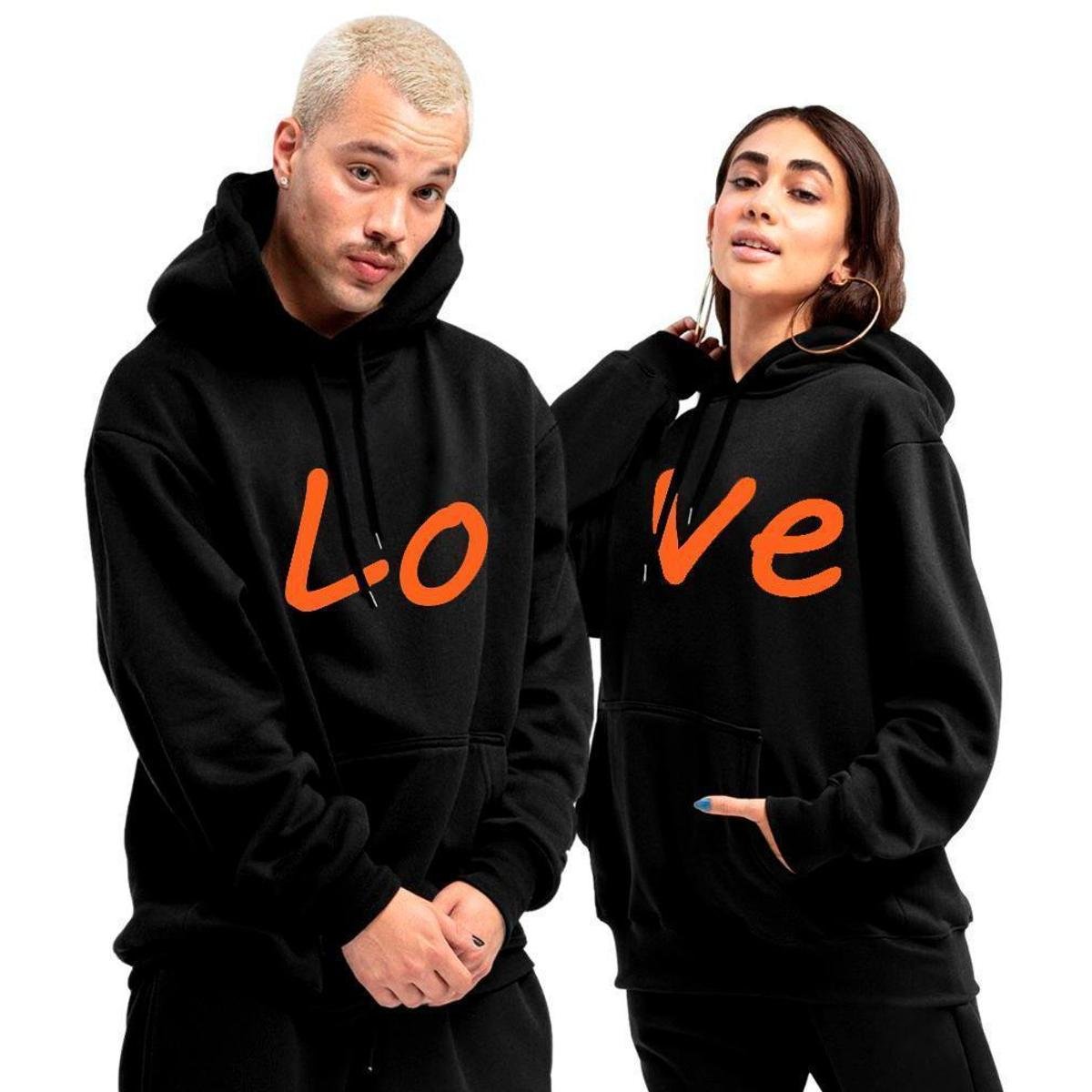 Casaco Casal De Moletom Kit Conjunto De Moletom Casal Love Blusa