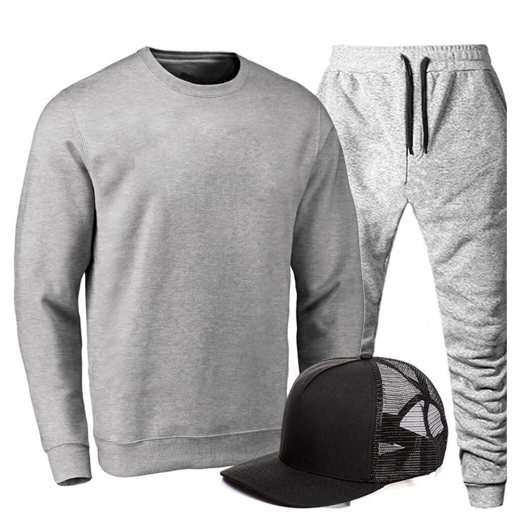 Kit Conjunto Moletom + Boné Masculino Casual Conforto