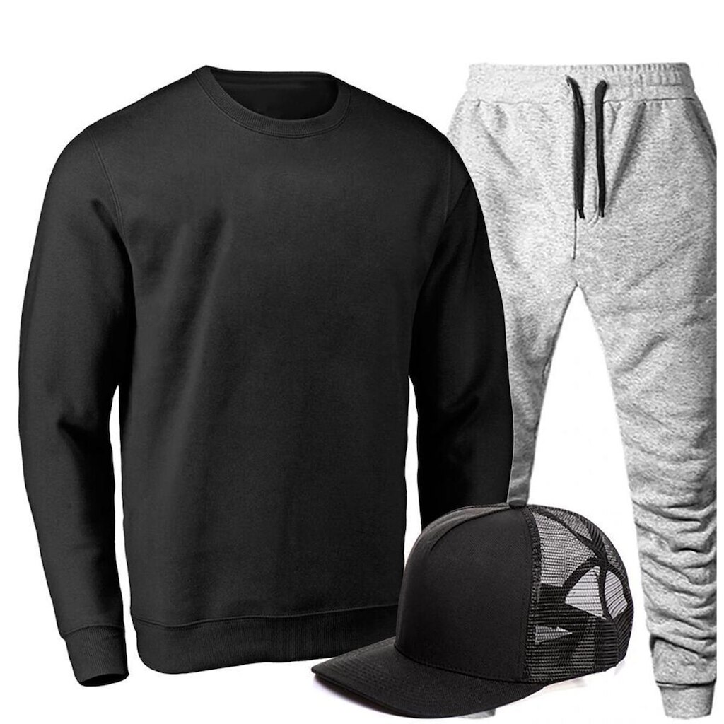 Kit Conjunto Moletom + Boné Masculino Casual Conforto