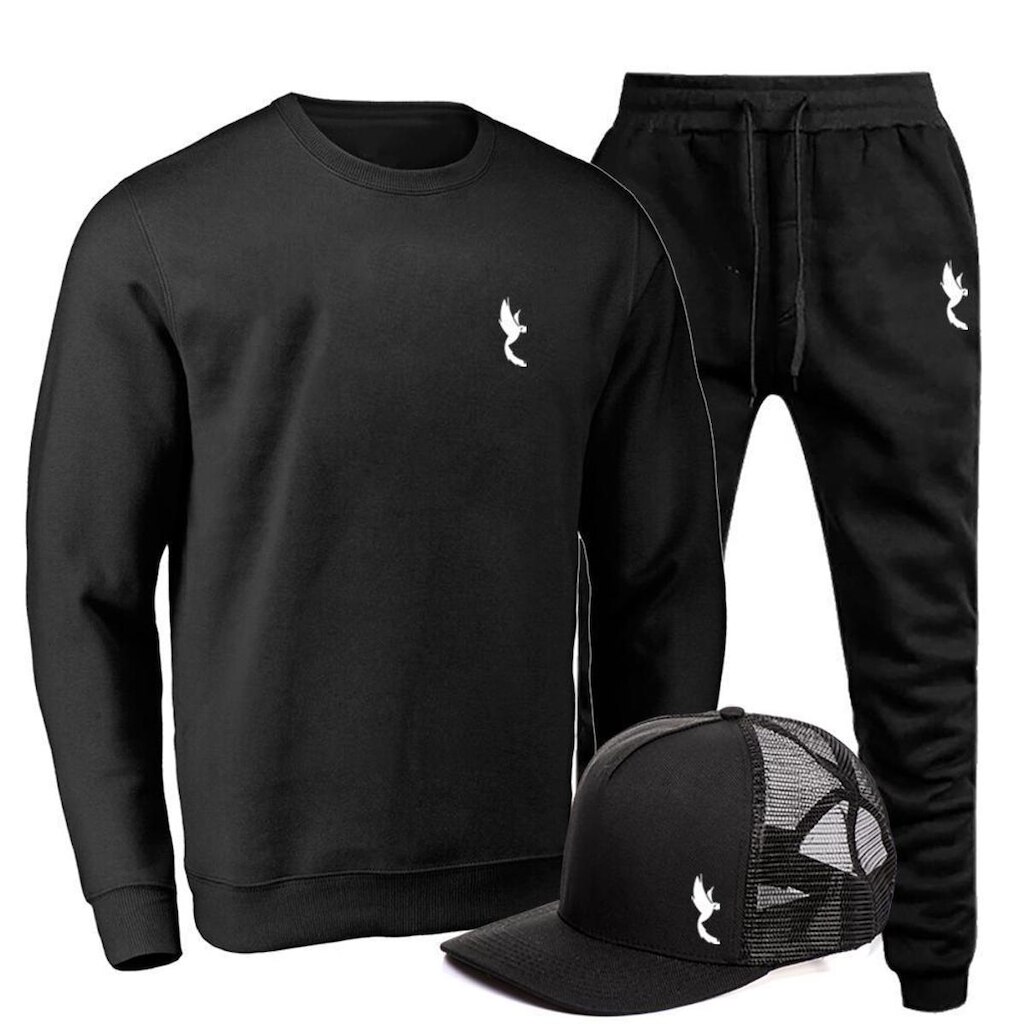 Kit Conjunto Moletom + Boné Masculino Dia a Dia Conforto