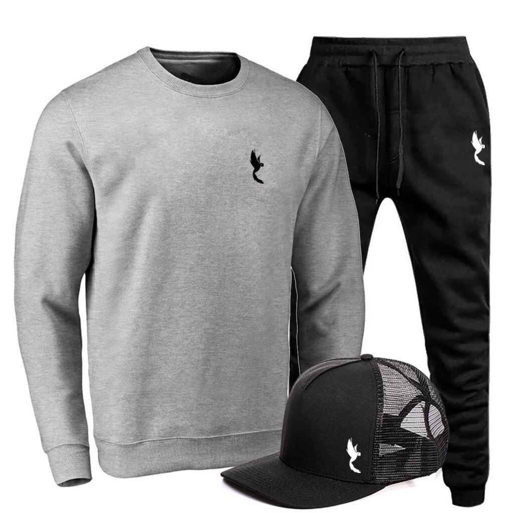 Kit Conjunto Moletom + Boné Masculino Dia a Dia Conforto
