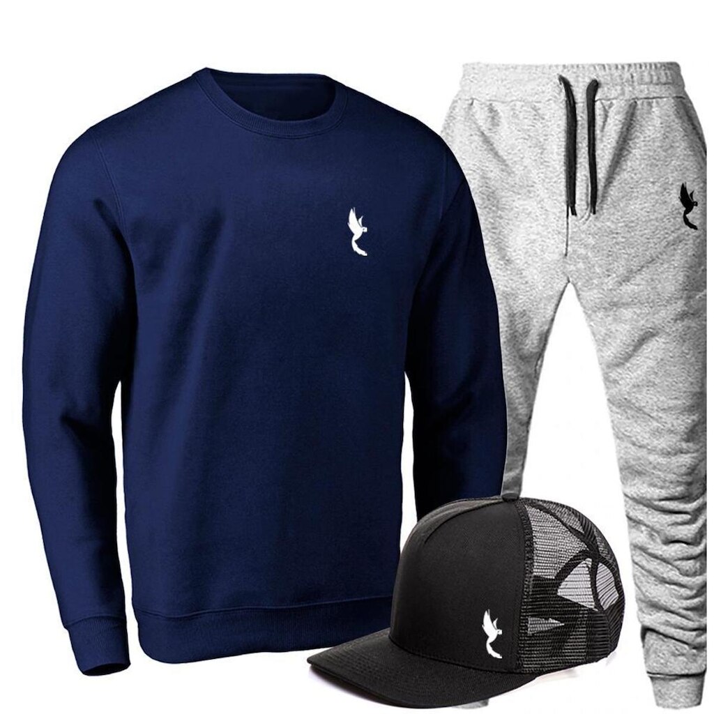 Kit Conjunto Moletom + Boné Masculino Dia a Dia Conforto