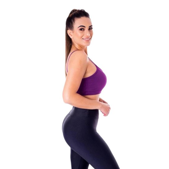 Kit conjunto TOP ALÇA FINA bojo + Calça LEG LEGGING BOLSO Feminino Academia Corrida 626