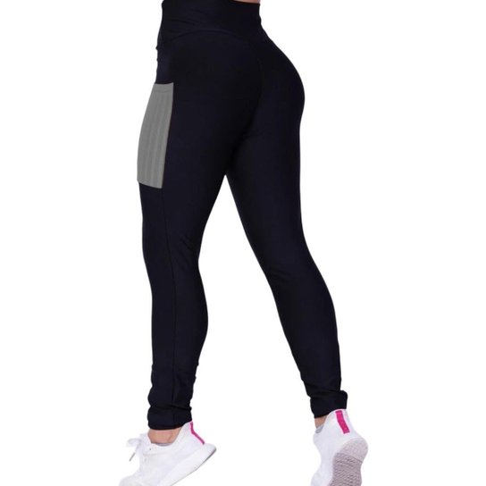 Kit conjunto TOP ALÇA FINA bojo + Calça LEG LEGGING BOLSO Feminino Academia Corrida 626